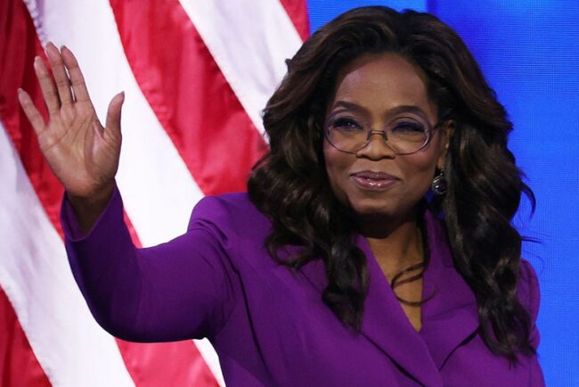 Oprah Winfrey makes surprise DNC appearance to rail against man she once considered running for office with